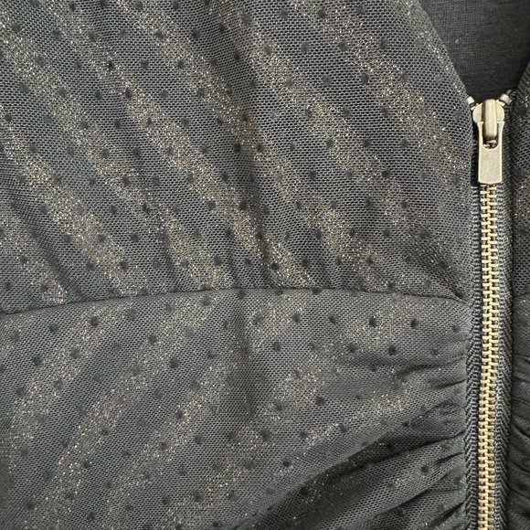 Maje rouched black/gold dress size 3 - Picture 3 of 4